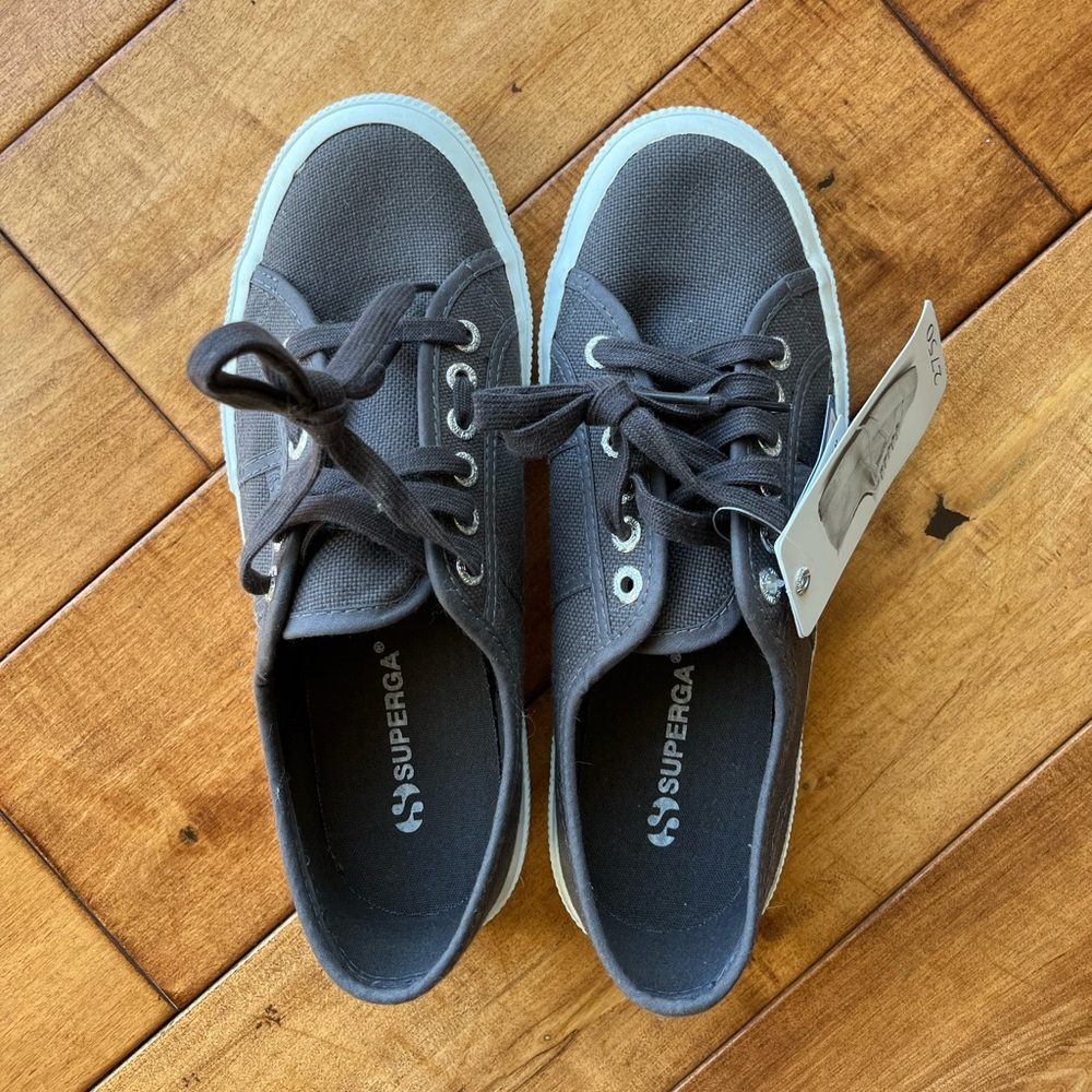 grey sneakers from superga !